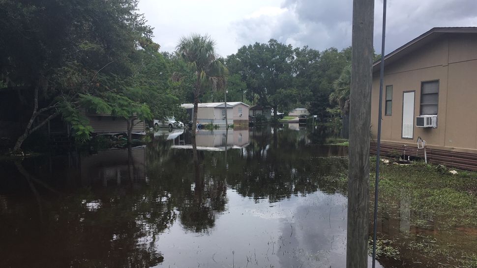 Flooding at the Aurora Acres mobile home park in Citrus County
