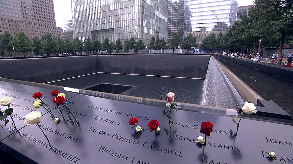 The names of those who died in the terrorist attacks in New York City on Sept. 11, 2001, are displayed in this memorial. (Spectrum News)