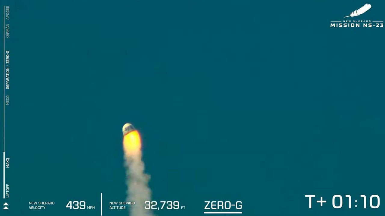 Blue Origin's RSS H.G. Wells capsule separated from the New Shepard rocket after the booster suffered an "anomaly". (Blue Origin)