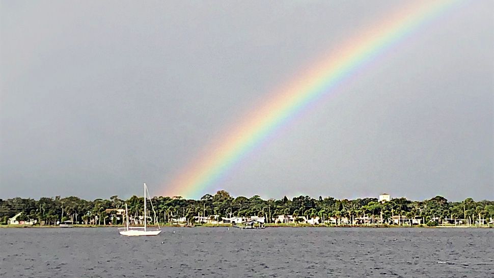 Submitted via the Spectrum News app: This magnificent rainbow was seen from the intercostal in Daytona Beach on Monday, September 16, 2019. (Photo courtesy of Katie W., viewer)