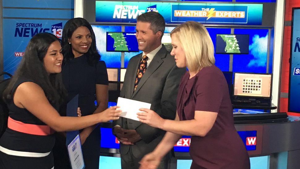Project Weather scholarship winners got to meet chief meteorologist Bryan Karrick, meteorologist Mallory Nicholls and anchor Tammie Fields who presented the awards.