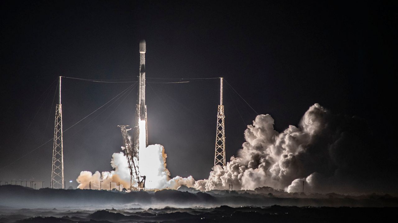 SpaceX launched 54 Starlink satellites into orbit on Sunday night, after previously scrubbing five times due to weather. (SpaceX)