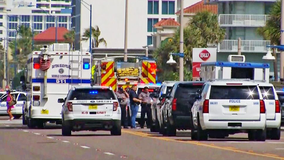 Daytona Beach Police Department sent in its SWAT team into the Ocean Breeze Club Hotel at 640 North Atlantic Ave. just past noon to confront a barricaded man inside the hotel on Saturday. (Spectrum News 13)