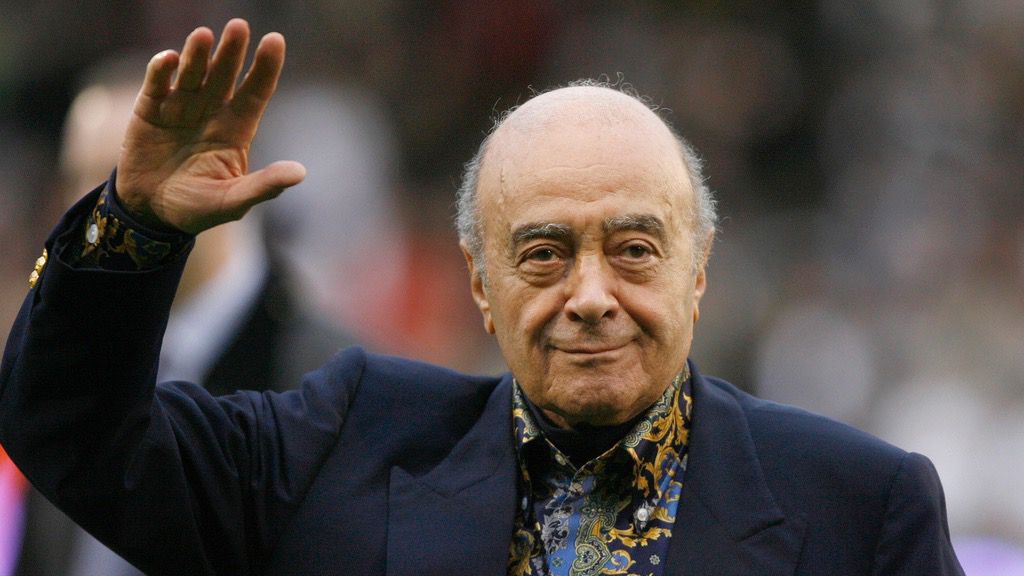 Mohamed Al Fayed, the former Harrods owner whose son Dodi was killed in a car crash with Princess Diana, has died at age 94. His death was announced Friday, Sept. 1, 2023, by Fulham Football Club, which Al Fayed once owned. (AP Photo/Simon Dawson, File)