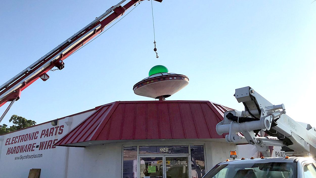 Skycraft's famed flying saucer takes off new location