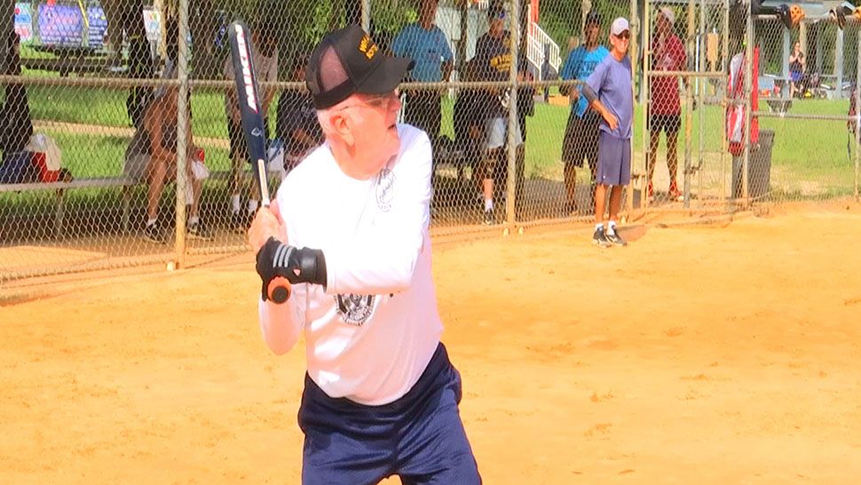 Ruben LeBron, 87, of Hernando County, plays softball every week. (Kim Leoffler, staff)
