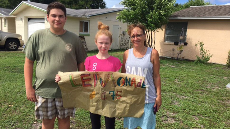 Coltin Connolly, 13, was injured in a pellet gun shooting while helping his 11-year-old sister, Sarah, set up a lemonade stand outside their Pasco County home. (Katie Jones, staff)