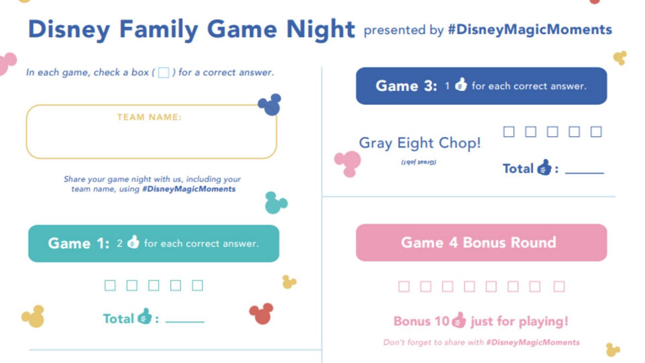 Disney To Hold Virtual Family Game Night