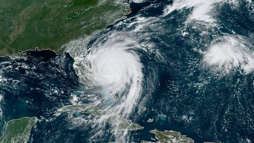 A NOAA Satellite shows Hurricane Dorian over The Bahamas and Florida on September 3. (NOAA)
