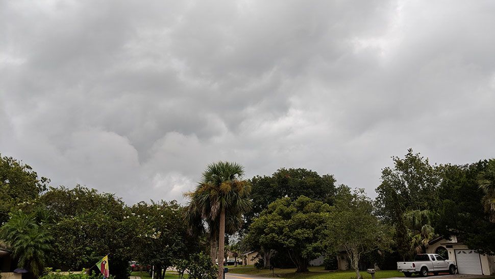 Submitted via the Spectrum News 13 app: Cloudy skies over Palm Coast, Monday, Sept. 3, 2018. (Kris Somerford, viewer)