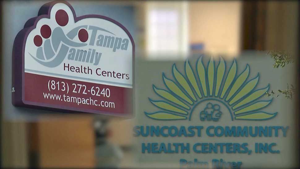 Exterior signs for Tampa Family Health Centers and Suncoast Community Health Centers