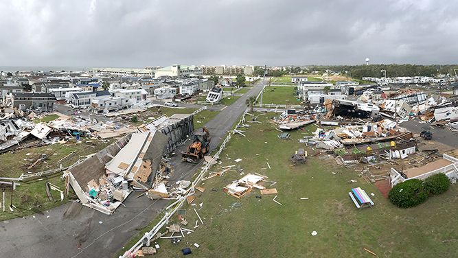 Debris from a possible tornado that ripped through Boardwalk RV Park. (CCEC, Emerald Isle Twister Crew)