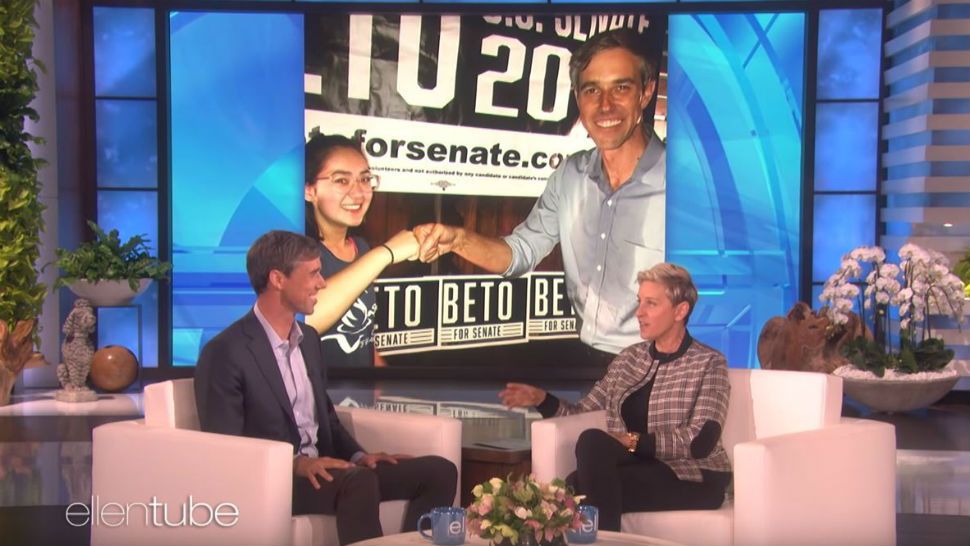 Rep. Beto O'Rourke stopped by The Ellen Show to discuss his bid to unseat Sen. Ted Cruz. (Courtesy: YouTube, The Ellen Show, Warner Brothers)