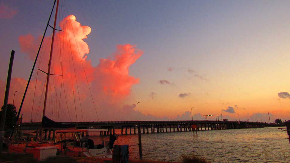 Sunset over Cortez Bay in Manatee County