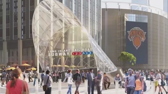 A rendering of a glass ceiling near Madison Square Garden.