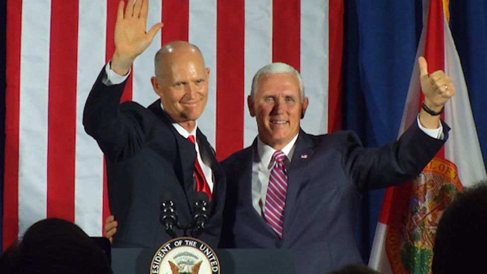 Vice President Mike Pence has publicly backed Gov. Rick Scott in his bid to unseat longtime U.S. Sen. Bill Nelson. (Spectrum News image)