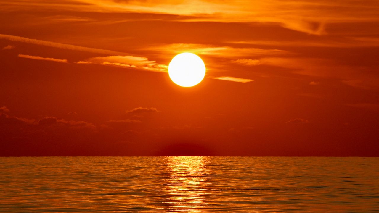 Sent to us via Spectrum Bay News 9 app: Sunset over Indian Rocks Beach on Sunday, September 8, 2019. (Kristyn Sabbag/viewer)