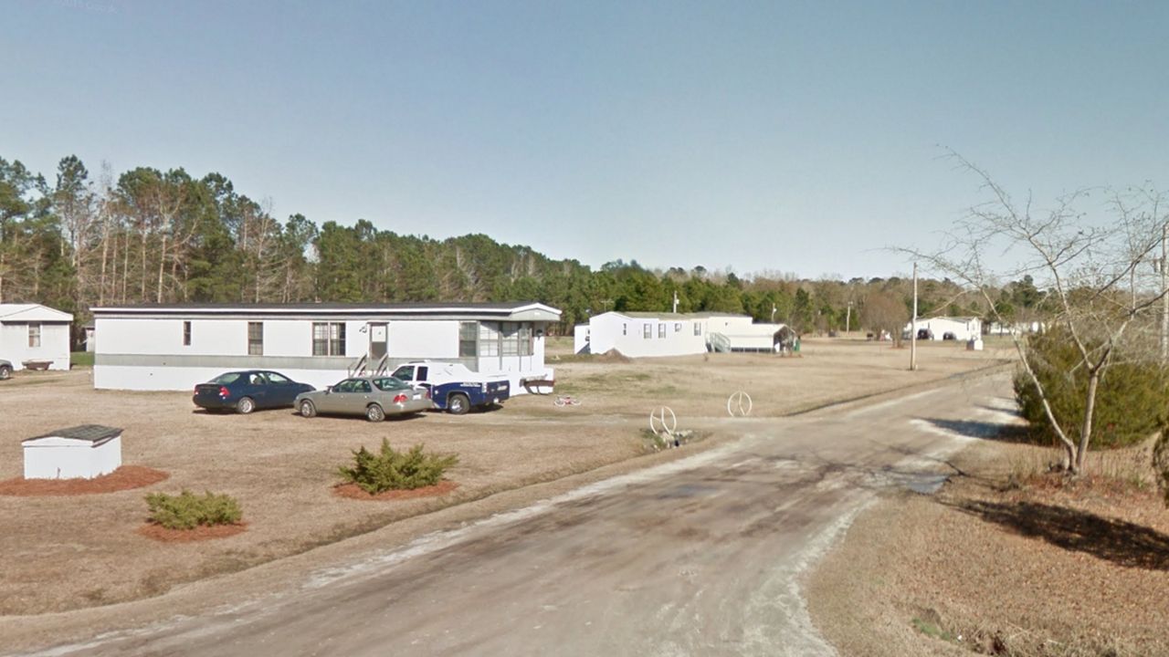 A picture of the mobile home community where the homicides took place.