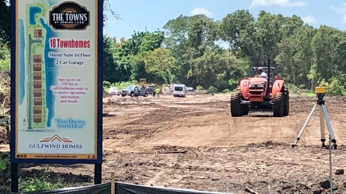 The accident occurred shortly before 11 a.m. on land being cleared for a town home development, located at 1895 Virginia Avenue. (Josh Rojas/Spectrum Bay News 9)