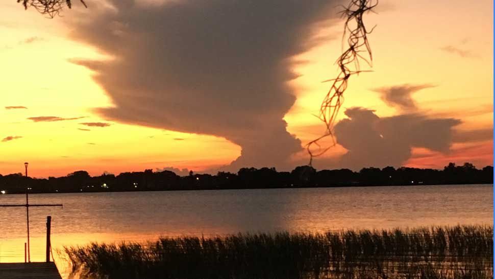 Sunset over Lake Hartridge in Winter Haven, Tuesday, Sept. 10, 2019. (Courtesy of Linda Haskins, viewer)