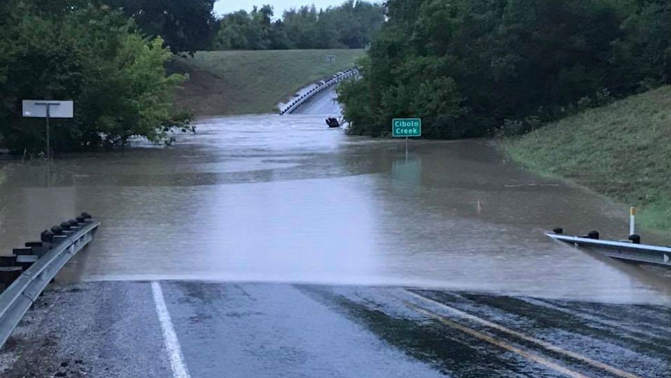 Cibolo Creek bridge closed due to high waters. (Courtesy: New Berlin VFD Facebook)