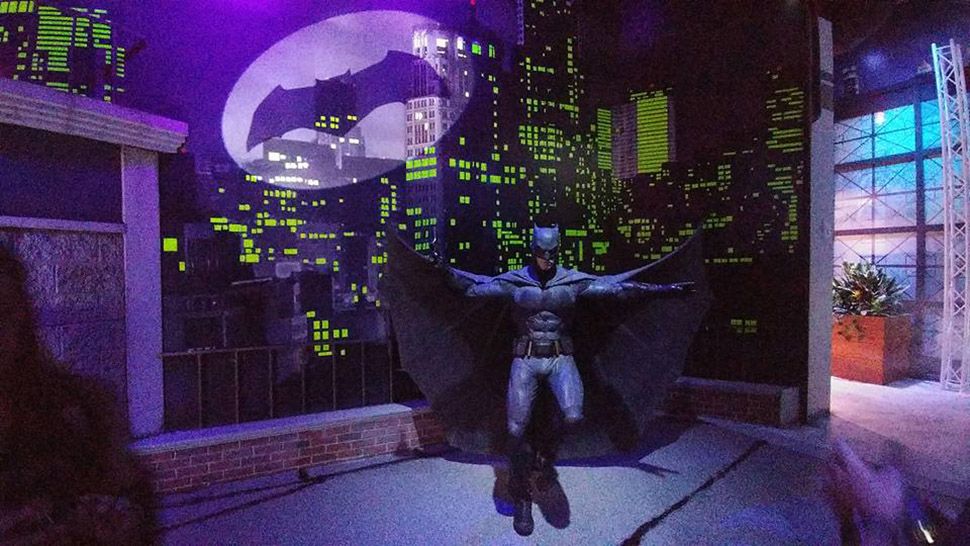 Batman wax figure in the Justice League: A Call for Heroes exhibit at Madame Tussauds Orlando. (Ashley Carter/Spectrum News)