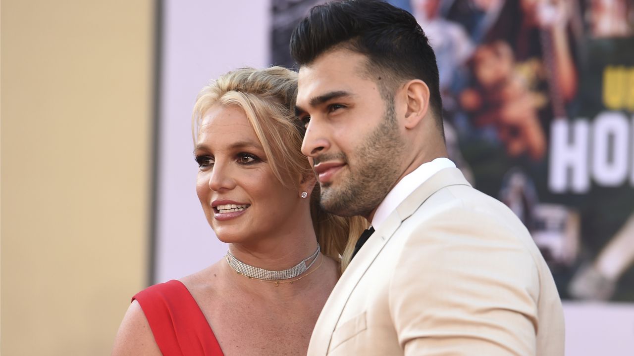 Britney Spears and Sam Asghari arrive at the Los Angeles premiere of "Once Upon a Time in Hollywood," at the TCL Chinese Theatre, Monday, July 22, 2019. (Photo by Jordan Strauss/Invision/AP)