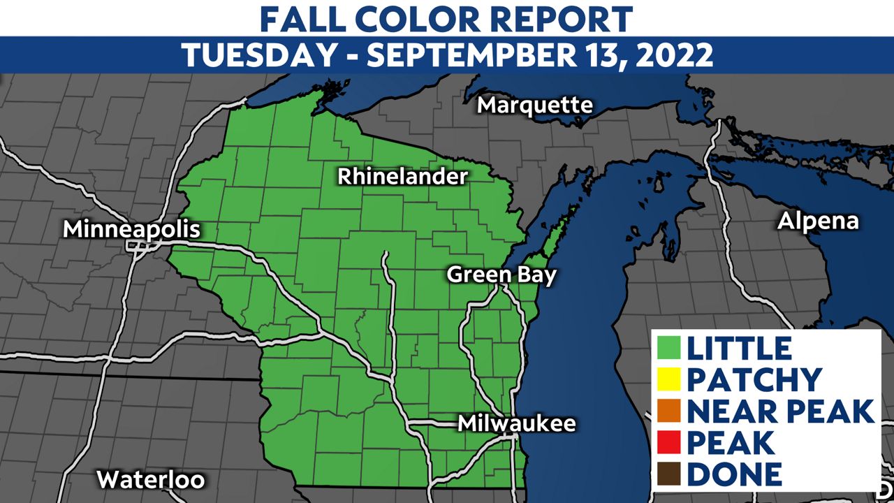 Average peak for fall foliage in Wisconsin
