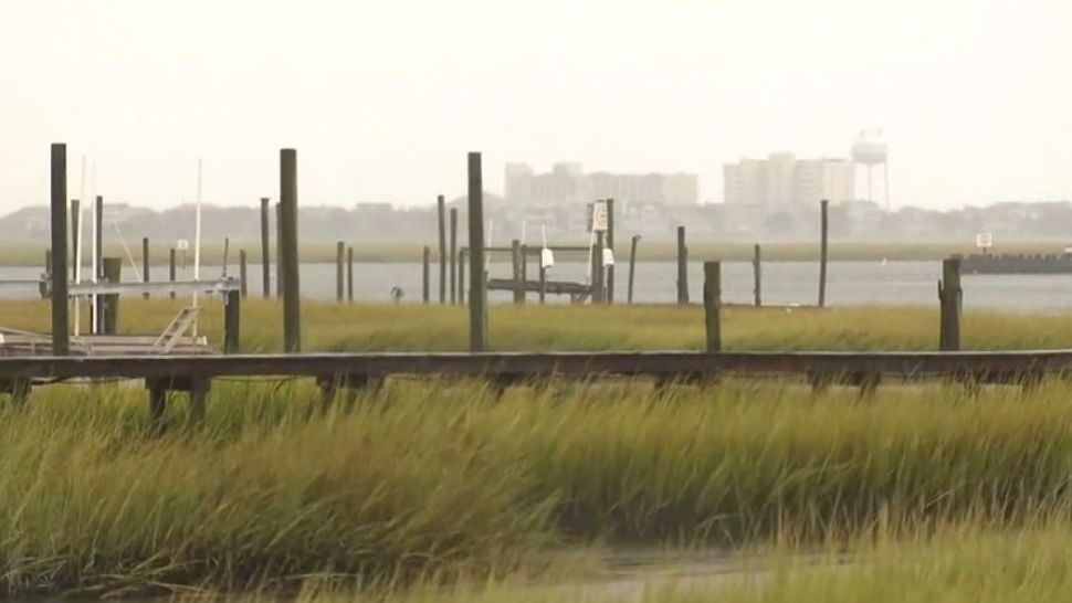 As Hurricane Florence gets closer to making landfall on the Carolina coast, residents are already seeing strong wind gusts and heavy rain. (Spectrum News image)