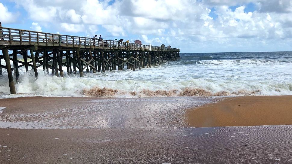 Hurricane Florence is sending waves crashing along the Flagler County coastline and creating some dangerous rip currents. (Brittany Jones, staff)