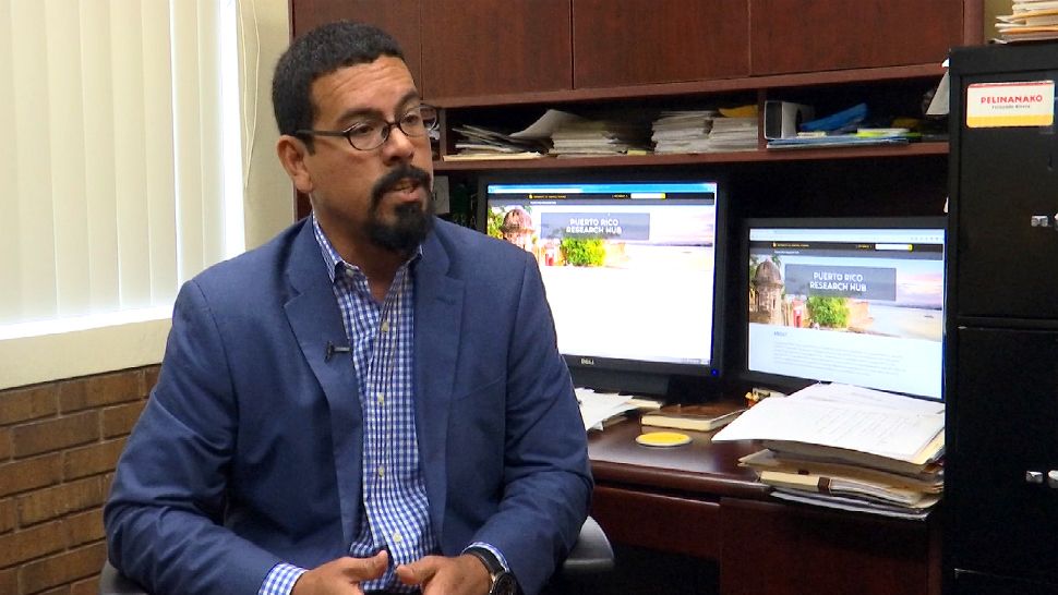 Dr. Fernando Rivera, an associate professor at UCF, has been studying the impact of the Puerto Rican community on Central Florida for years. Now, he's a part of UCF's Puerto Rico Research Hub. (Paula Machado, staff)