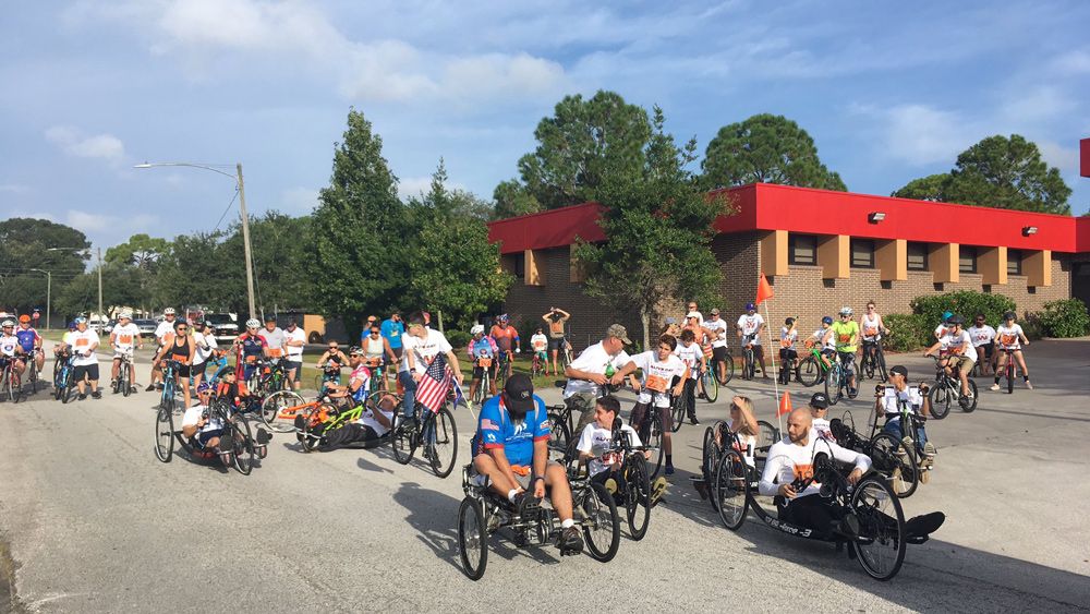 Participants in the Wounded Warriors Alive Ride rode bikes and handcycles through Pinellas Park Saturday. (Tim Wronka, Spectrum News)