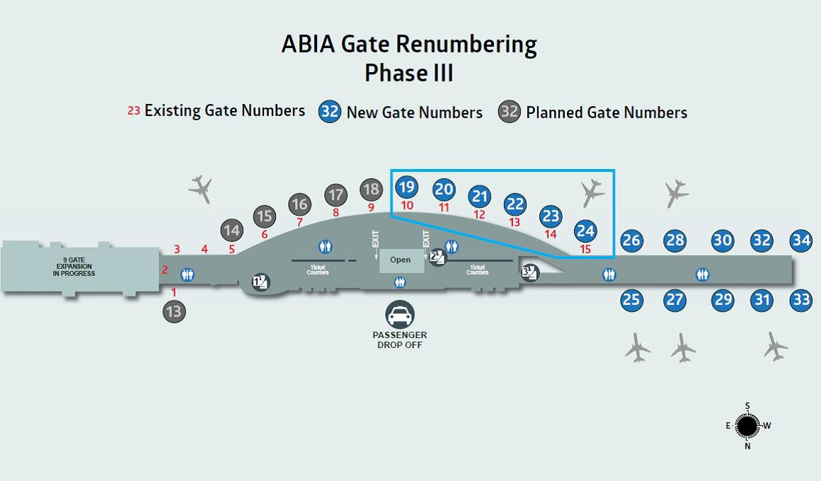 Austin Airport begins Phase 3 of gate renumbering