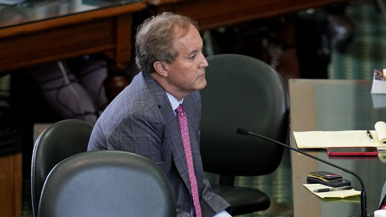 Texas Attorney General Ken Paxton attends his impeachment trial in the Senate Chamber at the Texas Capitol, Friday, Sept. 15, 2023, in Austin, Texas. (AP Photo/Eric Gay)