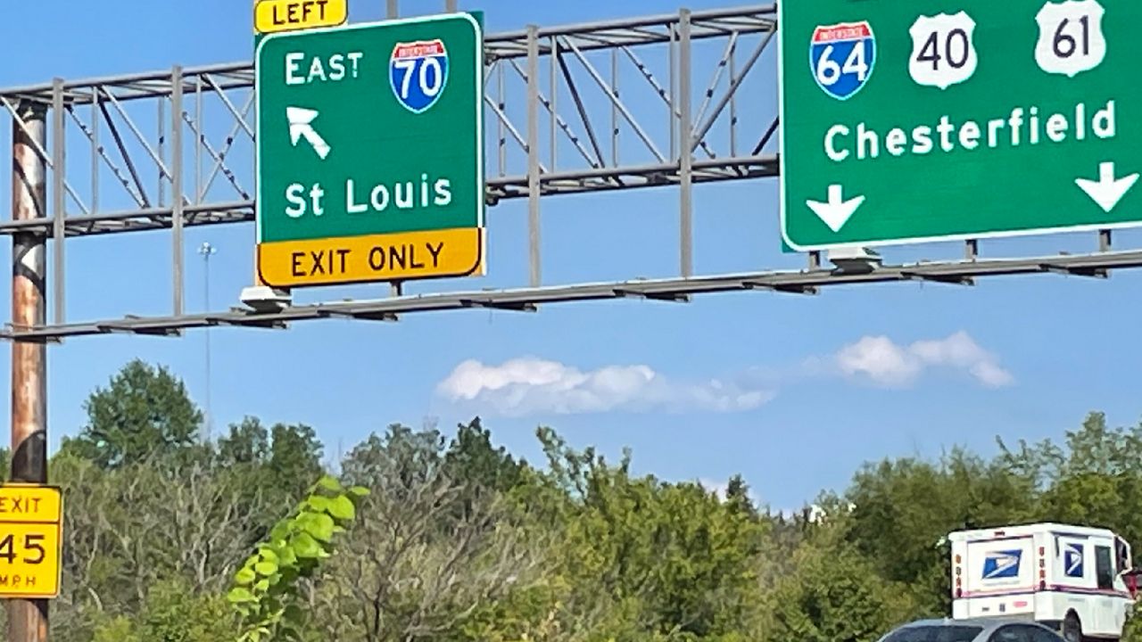 The interchange with Interstate 70 and Interstate 64 in St. Charles County has been a persistent headache for drivers as the population in the region grows. A MoDOT project to ease the congestion could begin in 2025. (Spectrum News/Gregg Palermo)