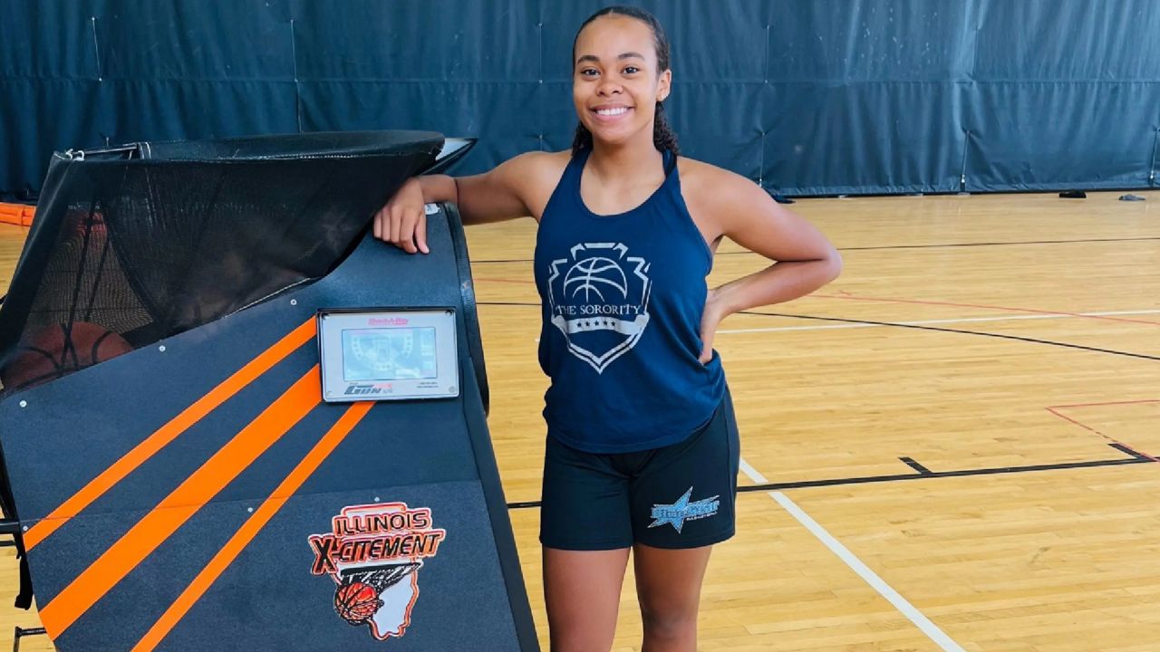 Xamiya Walton, a Chicago-area high school basketball player, is the first prep student-athlete in the state of Illinois to sign an endorsement deal using her name, image and likeness. Walton is promoting a product from Shoot-A-Way, which helps basketball players practice in solo settings. (Photo Credit: Shoot-A-Way)
