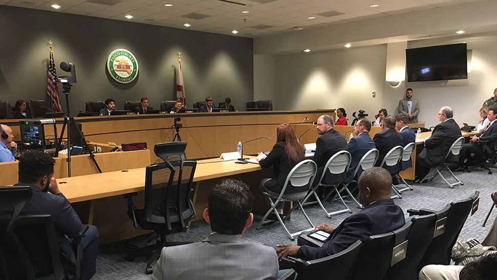 Members of the U.S. House of Representatives Veterans Affairs Committee held a public hearing on veteran homelessness at the West Pasco Government Center on Monday. (Sarah Blazonis/Spectrum Bay News 9)