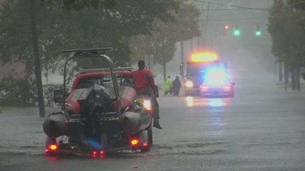 A flooded street in Lumberton, North Carolina, after Florence. (CNN)