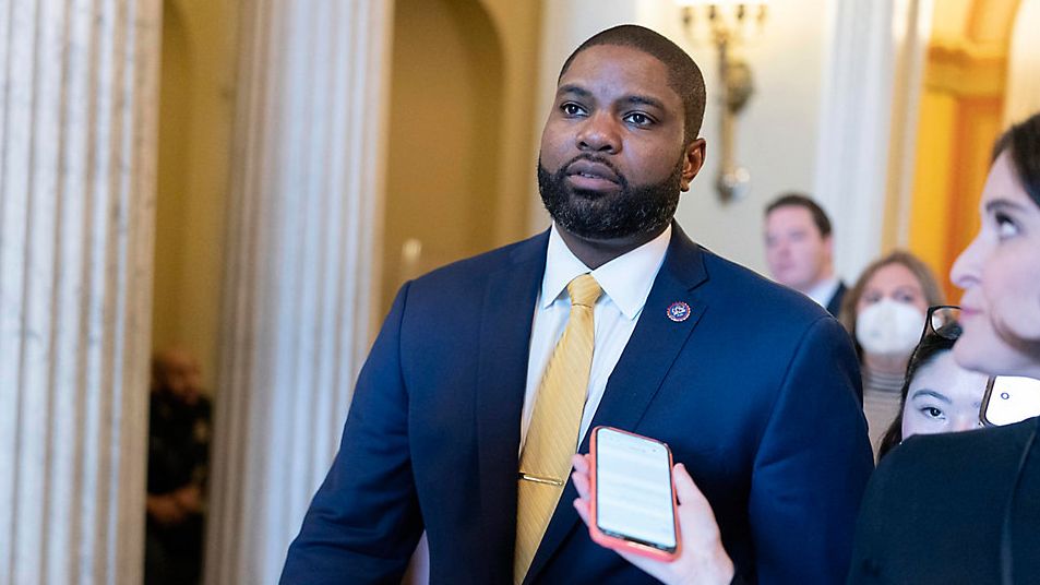 Rep. Byron Donalds, R-Fla., walks outside of the chamber, as the House meets in Washington, Wednesday, Jan. 4, 2023. (AP Photo/Jose Luis Magana)