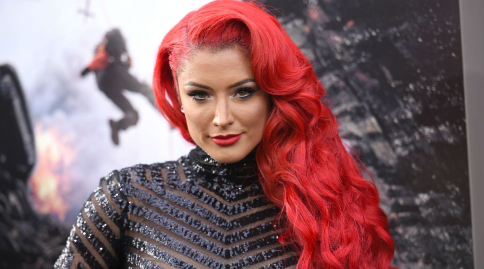 Former WWE Superstar Eva Marie arrives at the world premiere of "San Andreas" at the TCL Chinese Theatre on Tuesday, May 26, 2015, in Los Angeles. (Photo by Richard Shotwell/Invision/AP)