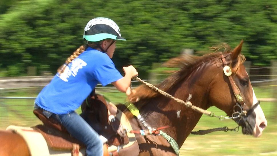 11-year-old Alyssa Sloan has been barrel racing since she was eight and is set to take on the adults in competition next month. (Kim Leoffler, staff)