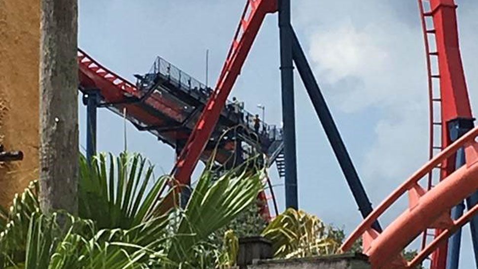 Busch Gardens' SheiKra roller coaster was down during a power outage at the theme park. (Matthew, viewer)