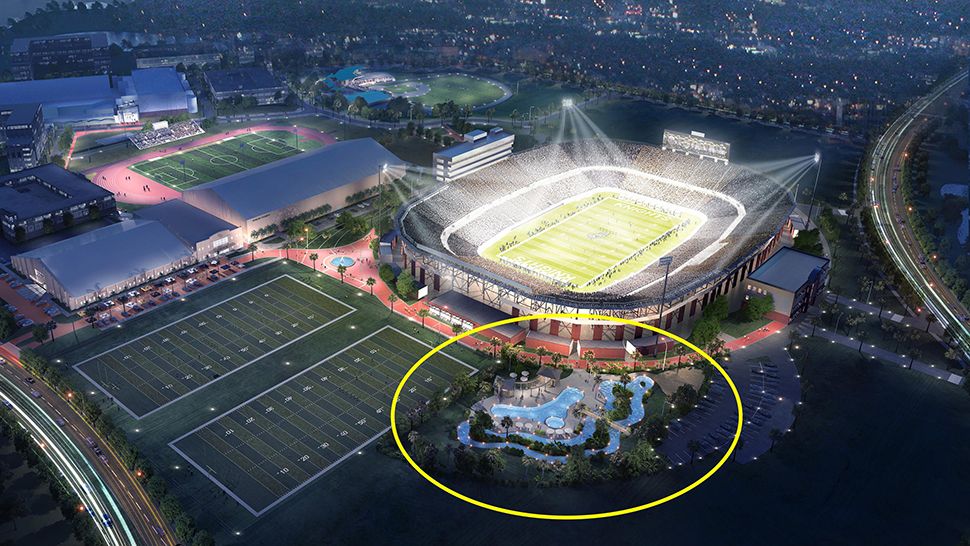 Artist rendering of McNamara Cove, the new tailgating experience coming to UCF in 2020. (Courtesy of UCF Athletics)