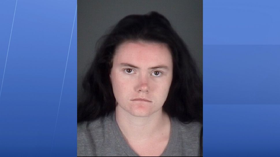 Breanna Bechtol, 21, faces a charge of aggravated child abuse after deputies say she crashed into a pole with an infant in the car to gain the attention of her ex-boyfriend. (Pasco County Sheriff's Office)