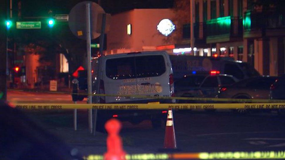 A man was shot and killed on Jefferson Street in downtown Orlando on Saturday, Sept. 22, 2018. (Spectrum News 13)