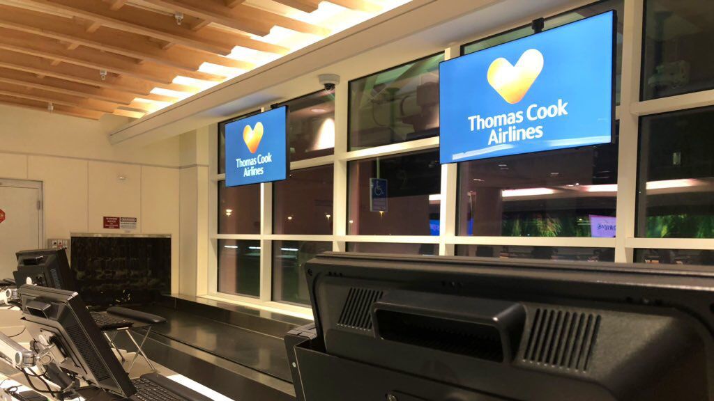 Thousands of passengers of Thomas Cook Airlines are left in the lurch today after the operator abruptly shutdown. (Julie Gargotta/Spectrum News 13)