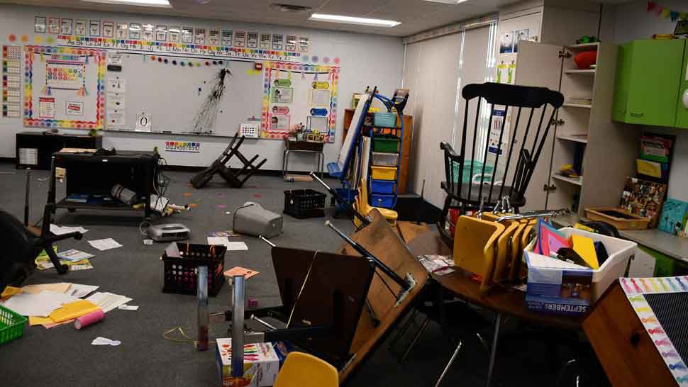 One of the Spring Hill Elementary School classrooms vandalized by the two students over last weekend. (Courtesy of Hernando County Sheriff's Office)