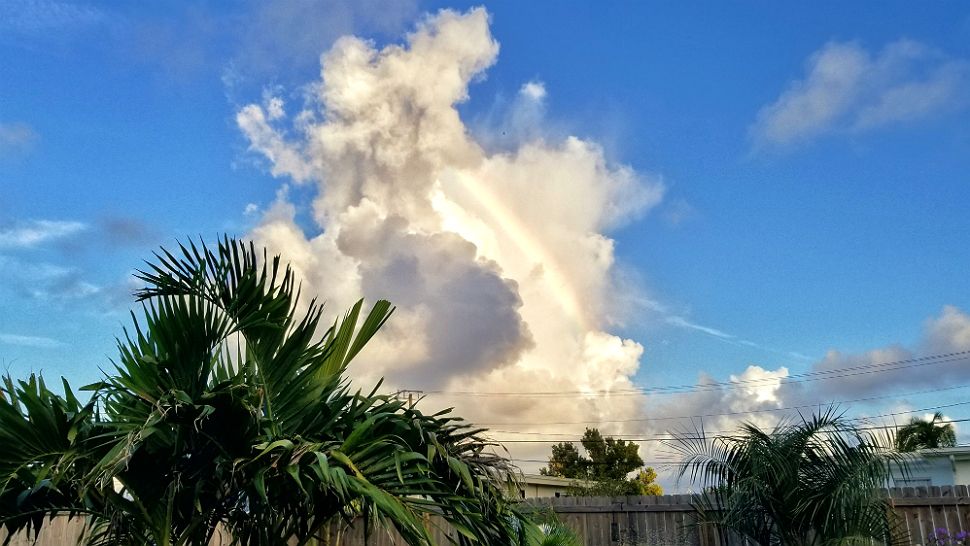 Submitted via Spectrum News 13 app: Rainbow in the clouds in Daytona Beach Shores on Monday, Sept. 24. 2018. (Ross Glabis, viewer) 