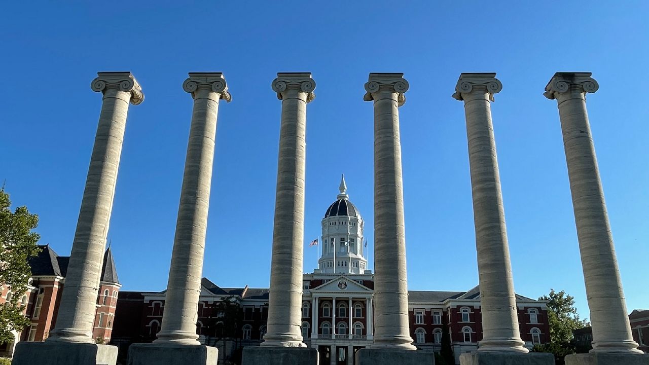 Jesse Hall and the original columns on the University of Missouri campus in Columbia. (Spectrum News/Gregg Palermo)