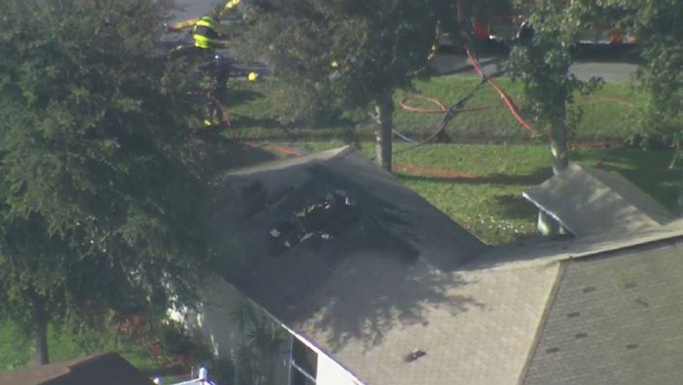A person was killed Tuesday in a house fire in Poinciana, according to authorities. (Sky 13)